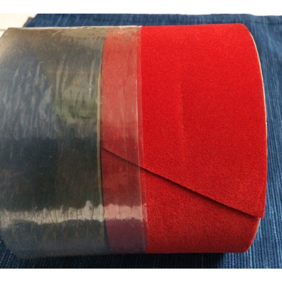 Red Velvet Ribbon Roll 3" Vtg Lewis Ribbon El Monte CA Christmas Felt 751A - Picture 1 of 6